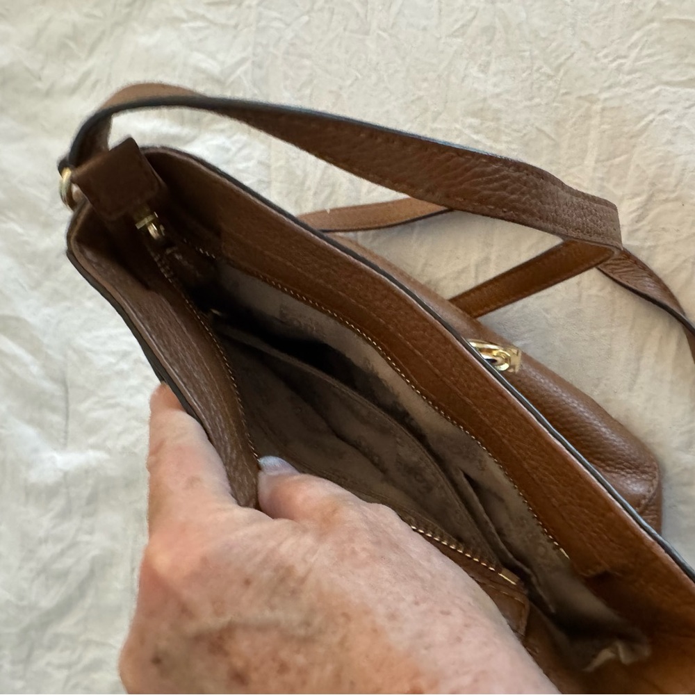 Michael Kors Brown Pebbled Leather Crossbody with Gold Hardware - Picture 5 of 6